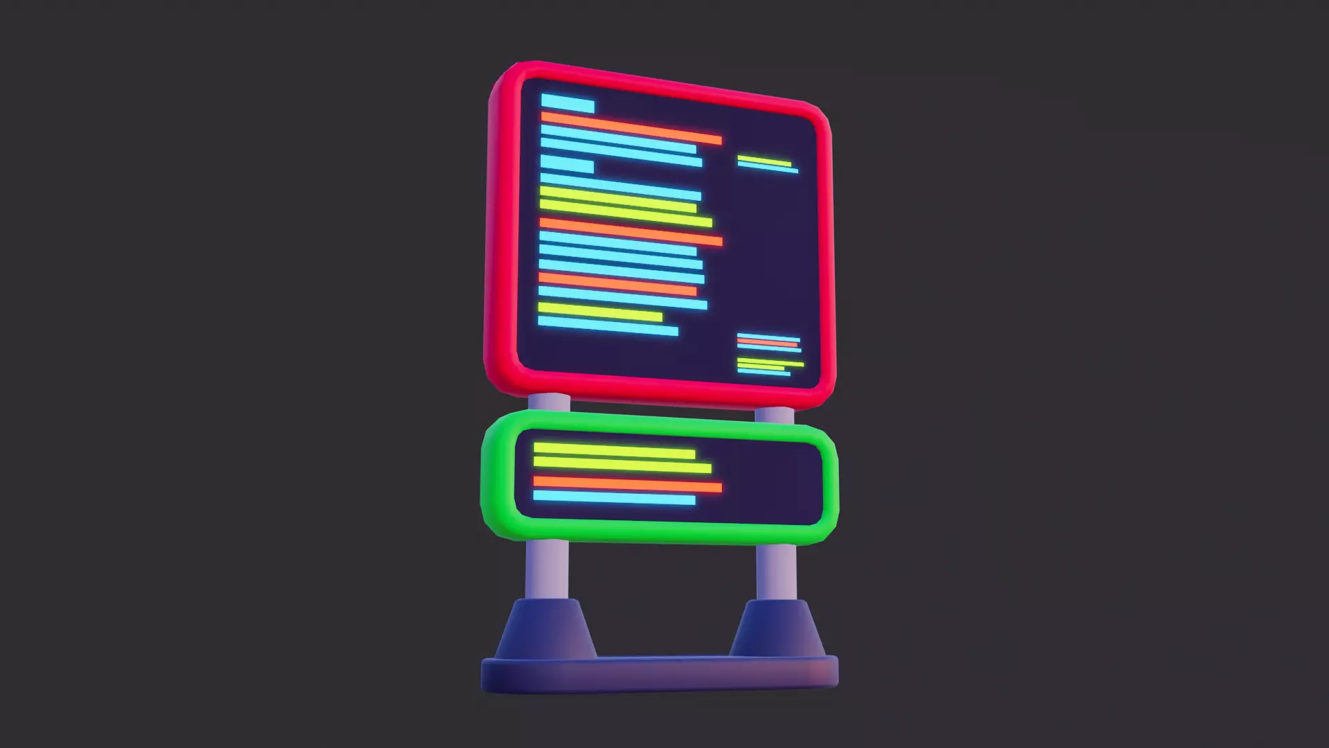 Low Poly Digital Billboard 3D model