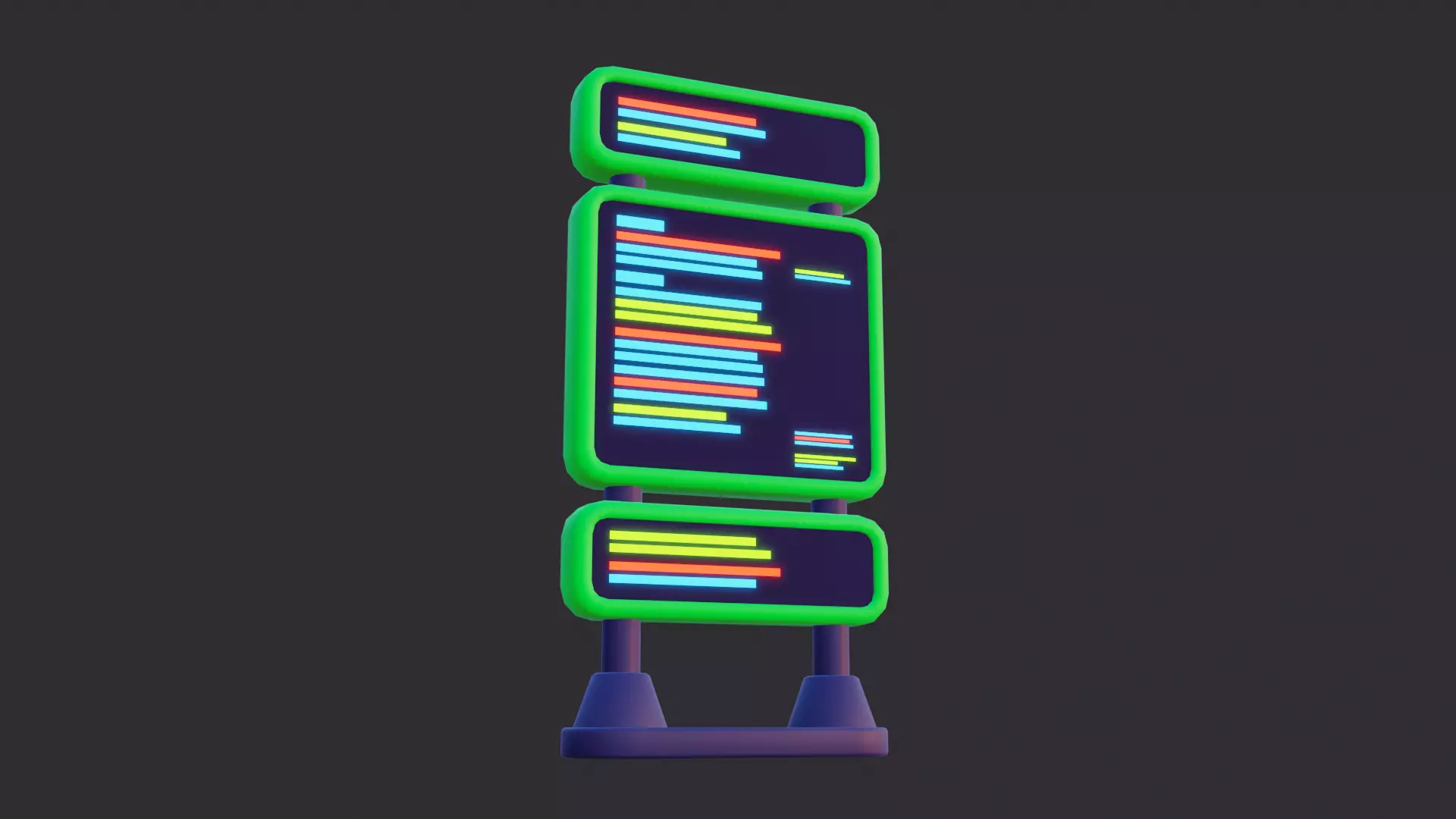 Low Poly Digital Billboard 3D model