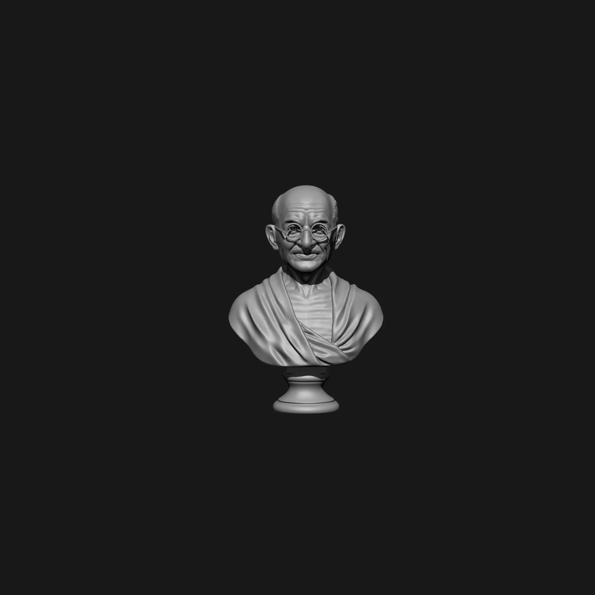 Bust Sculpture STL Mahatma Gandhi for 3D Printing 3D print model