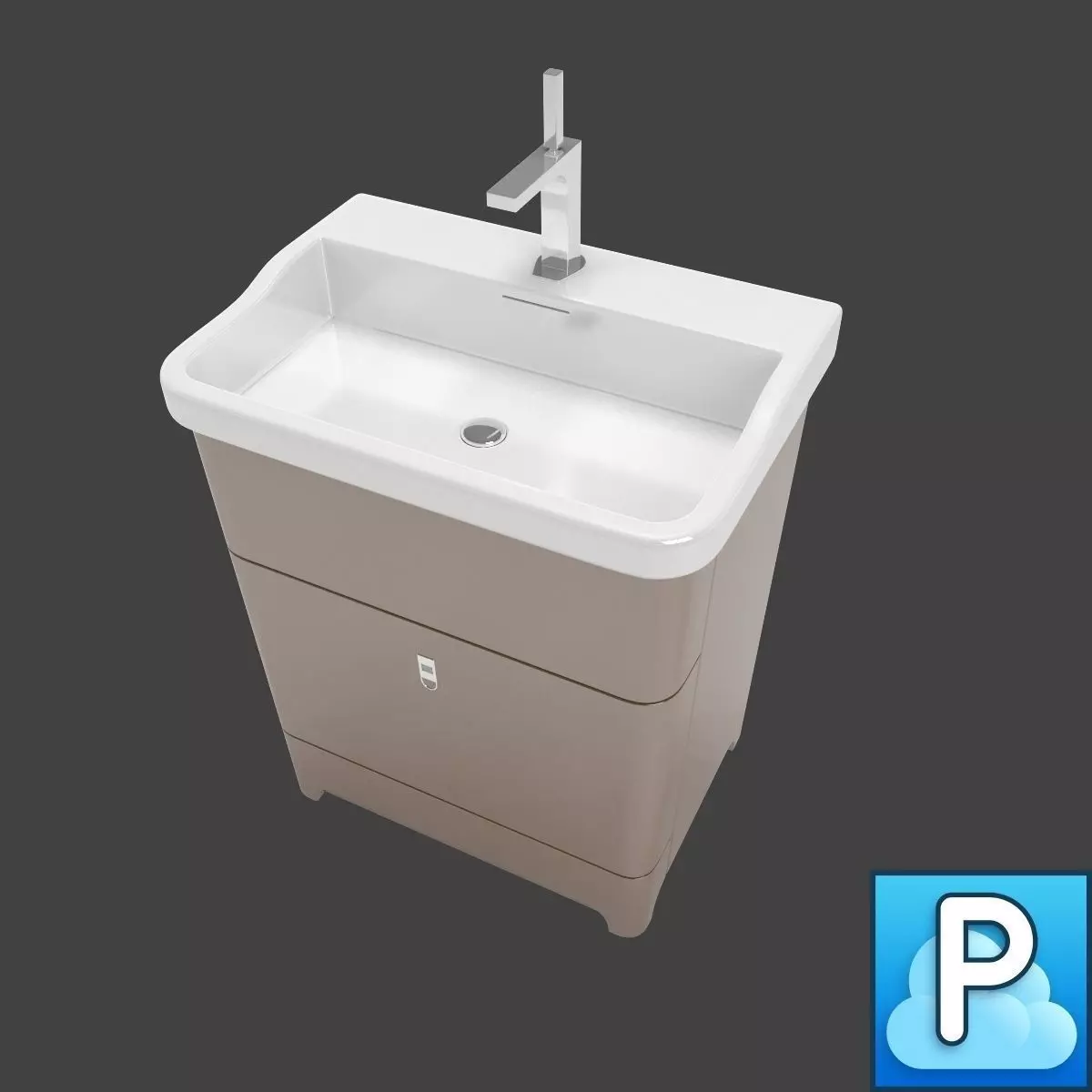 Sink and faucet 3D model_0