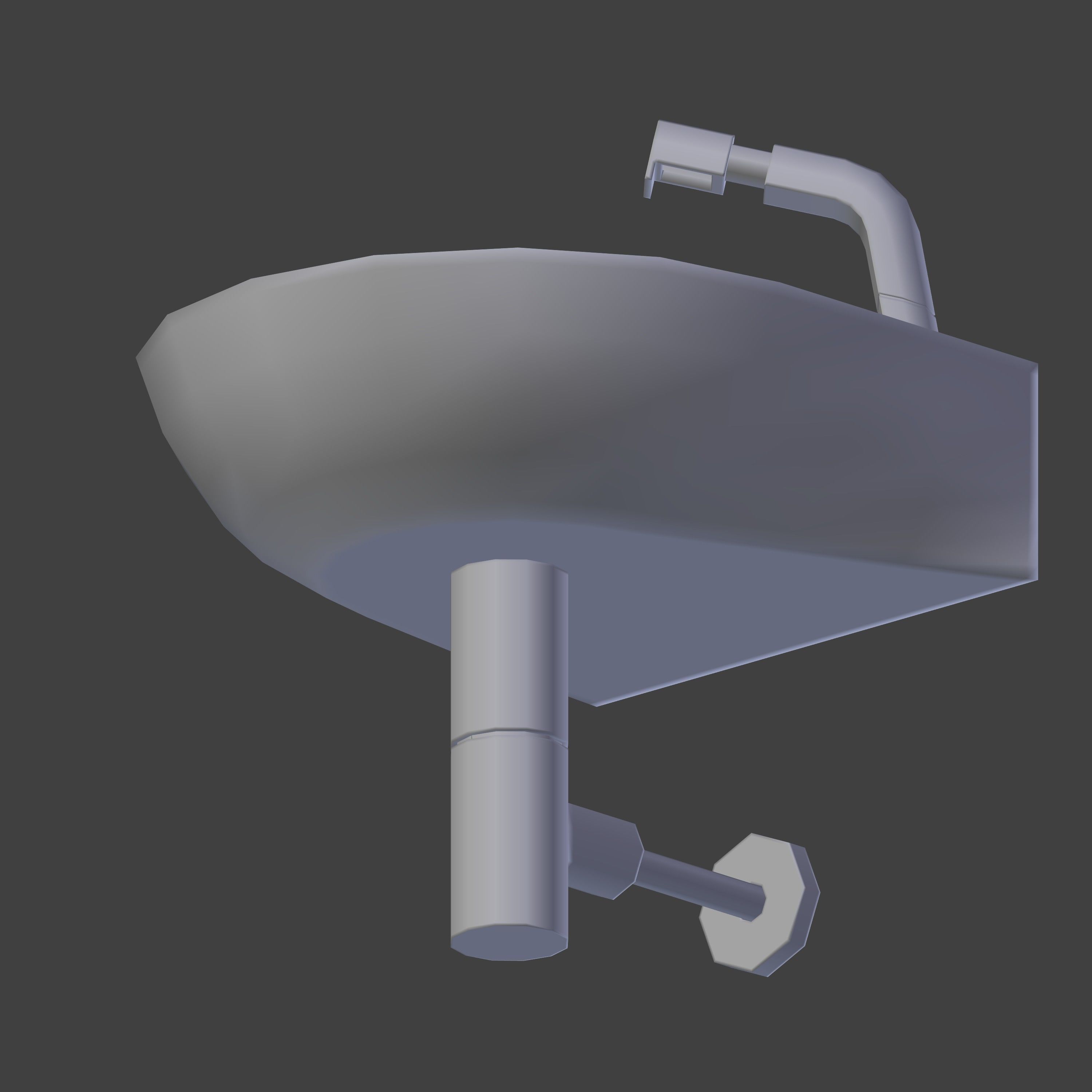 Sink and faucet Free 3D model_1