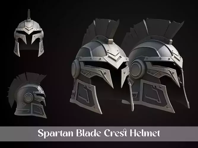 Stylized Mythic Spartan Helmet - Spartan Blade Crest