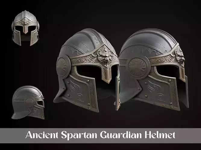 Stylized Mythic Spartan Helmet - Ancient Spartan Guardian