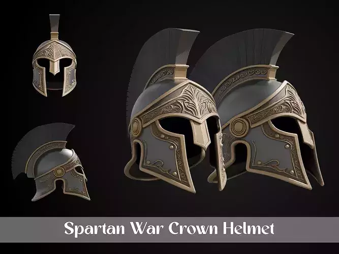 Stylized Mythic Spartan Helmet - Spartan War Crown