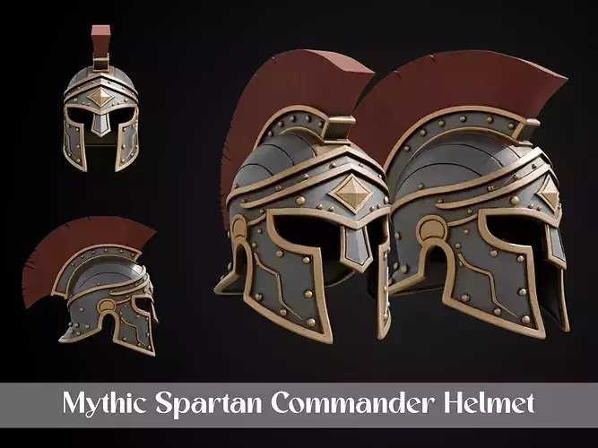 Stylized Mythic Spartan Helmet - Mythic Spartan Commander