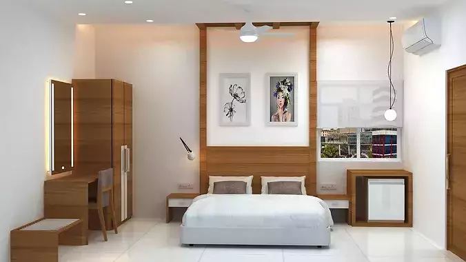 Photorealistic Hotel Room  Vray 3ds Max FBX OBJ 3D model 2