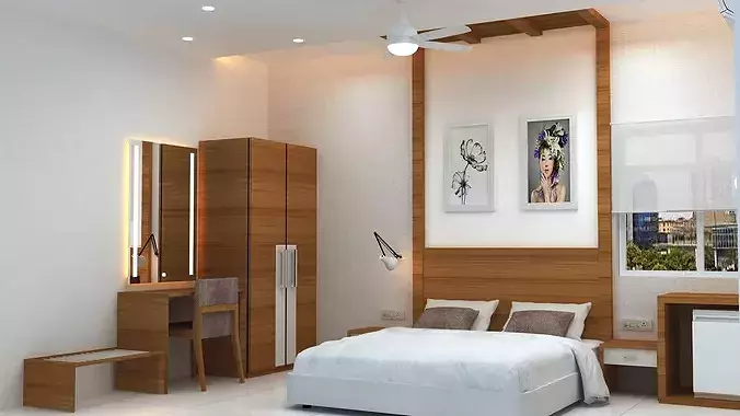 Photorealistic Hotel Room  Vray 3ds Max FBX OBJ 3D model 6