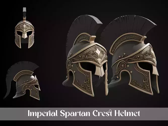 Stylized Mythic Spartan Helmet - Imperial Spartan Crest