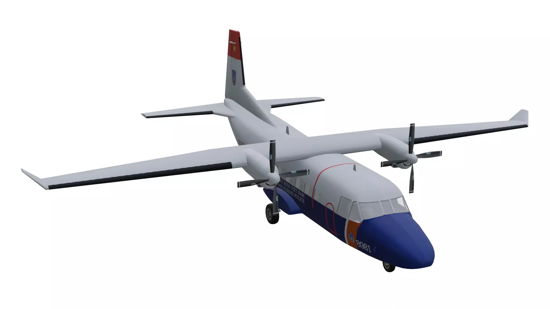 CASA C-212 Aviocar Low-poly 3D model