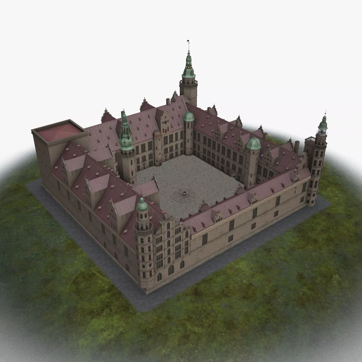 Kronborg Castle aka Hamlet Castle --202-- Low-poly 3D model