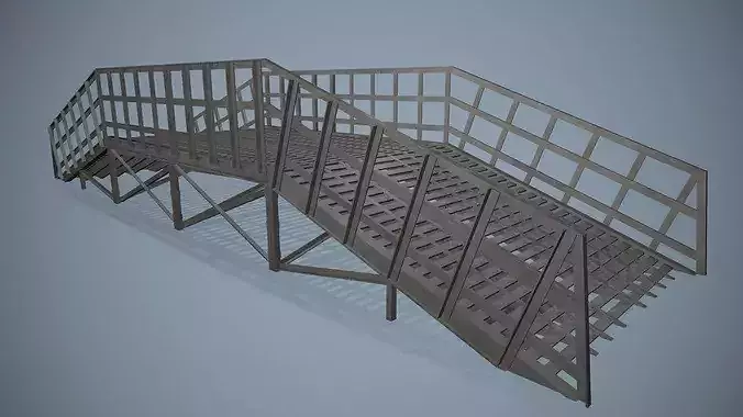 Estacade --204-- Low-poly 3D model 3