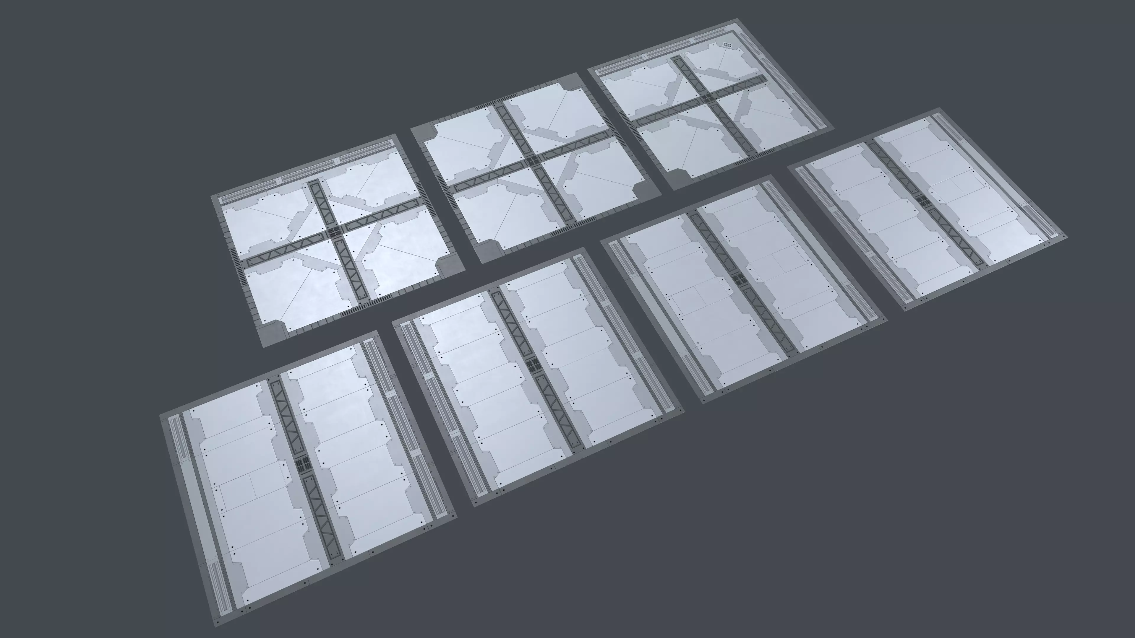 Lowpoly Modular Scifi Corridor Floor Low-poly 3D model