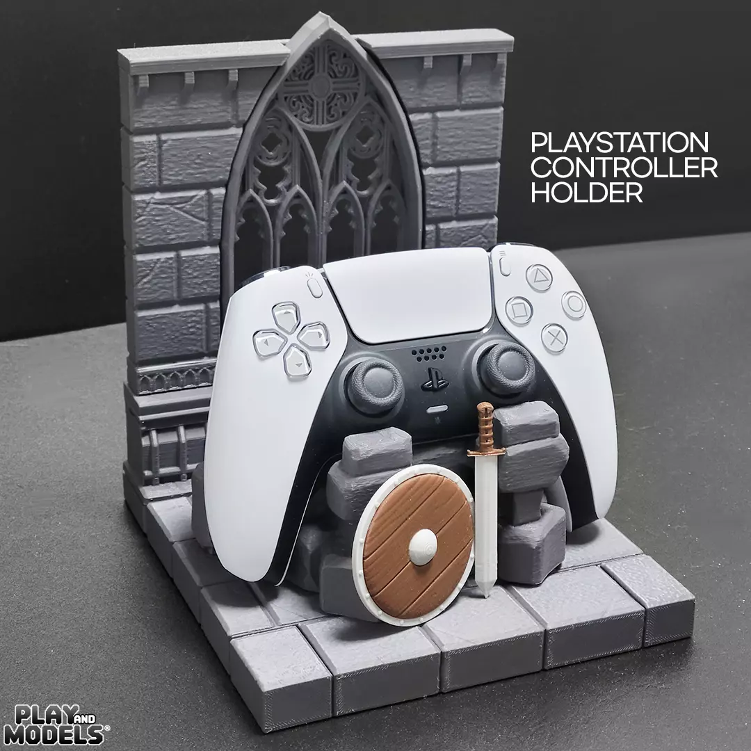 CASTLE WALL SET - PS CONTROLLER HOLDER XBOX DIORAMA BASE 3D print model