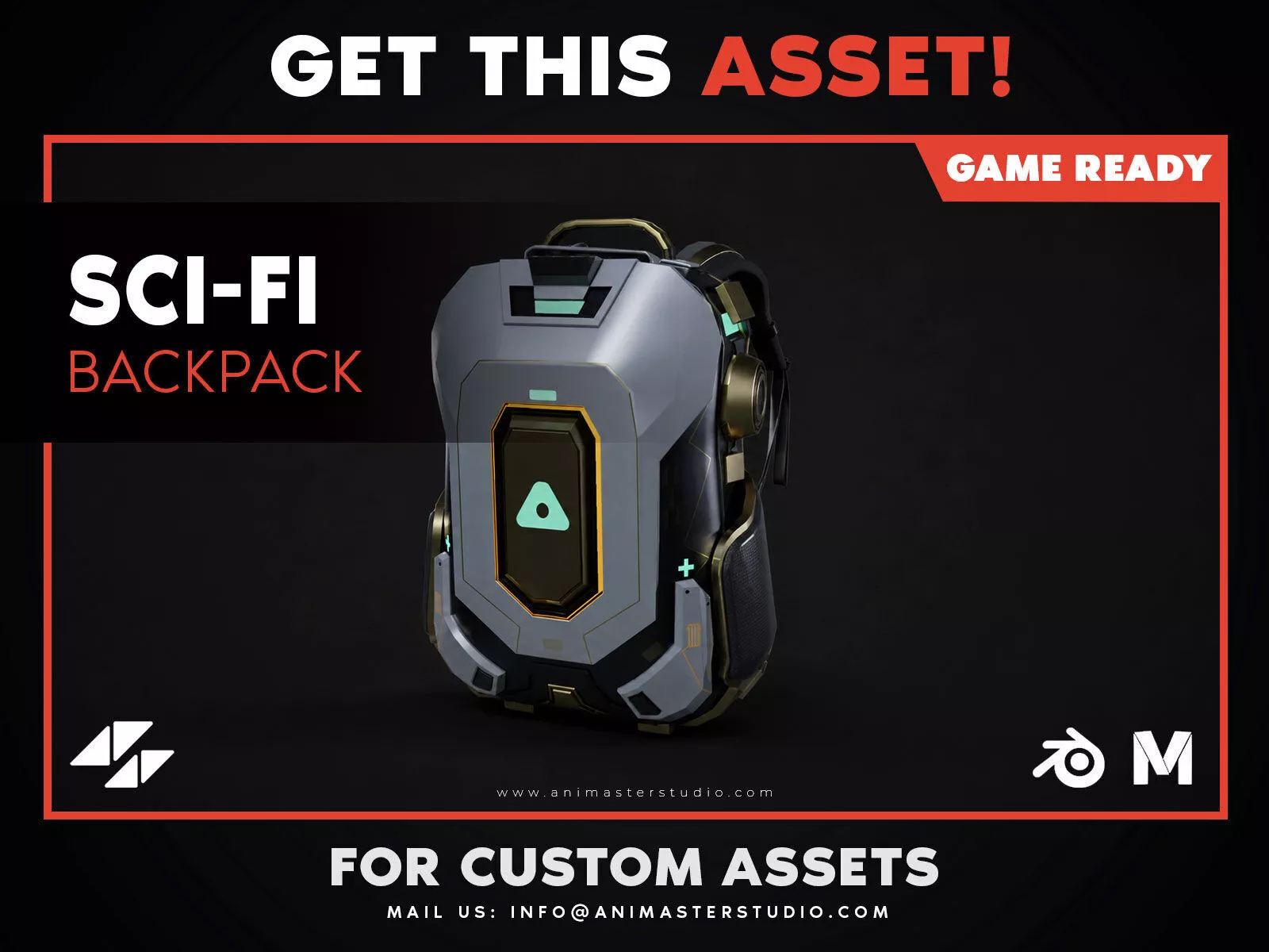 Sci-Fi Backpack - Modular Combat Pack 3D model