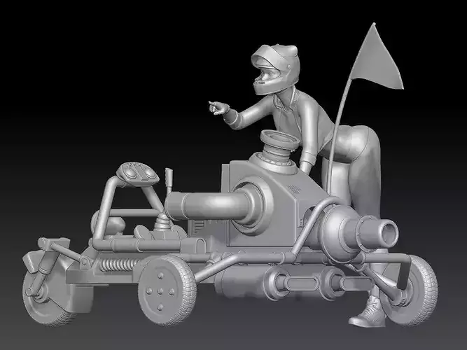 go kart girl 4 3D model 3D printable | CGTrader