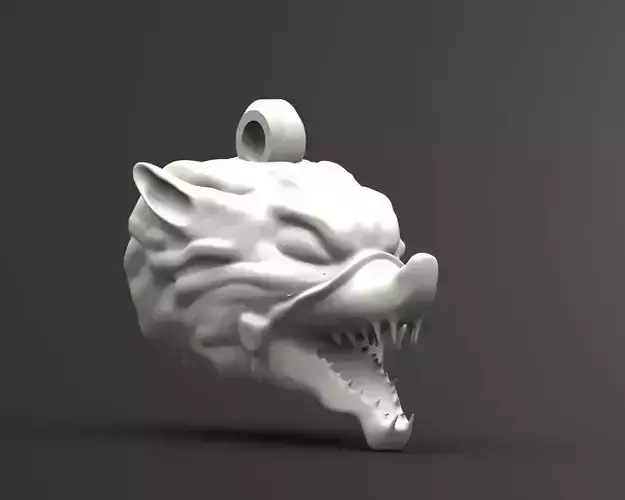 Wolf head keychain