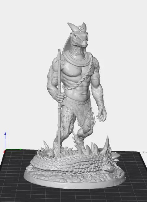 Lizardfolk Warrior Humanoid Monster 90mm Resin Print STL 3D print model
