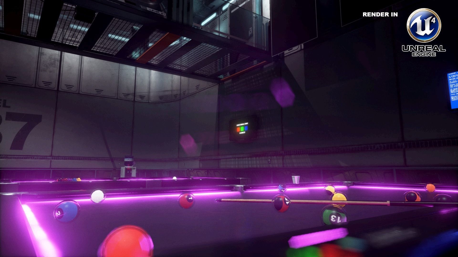 Neon Pool Table and Stylish Pool Table Low-poly 3D model_1