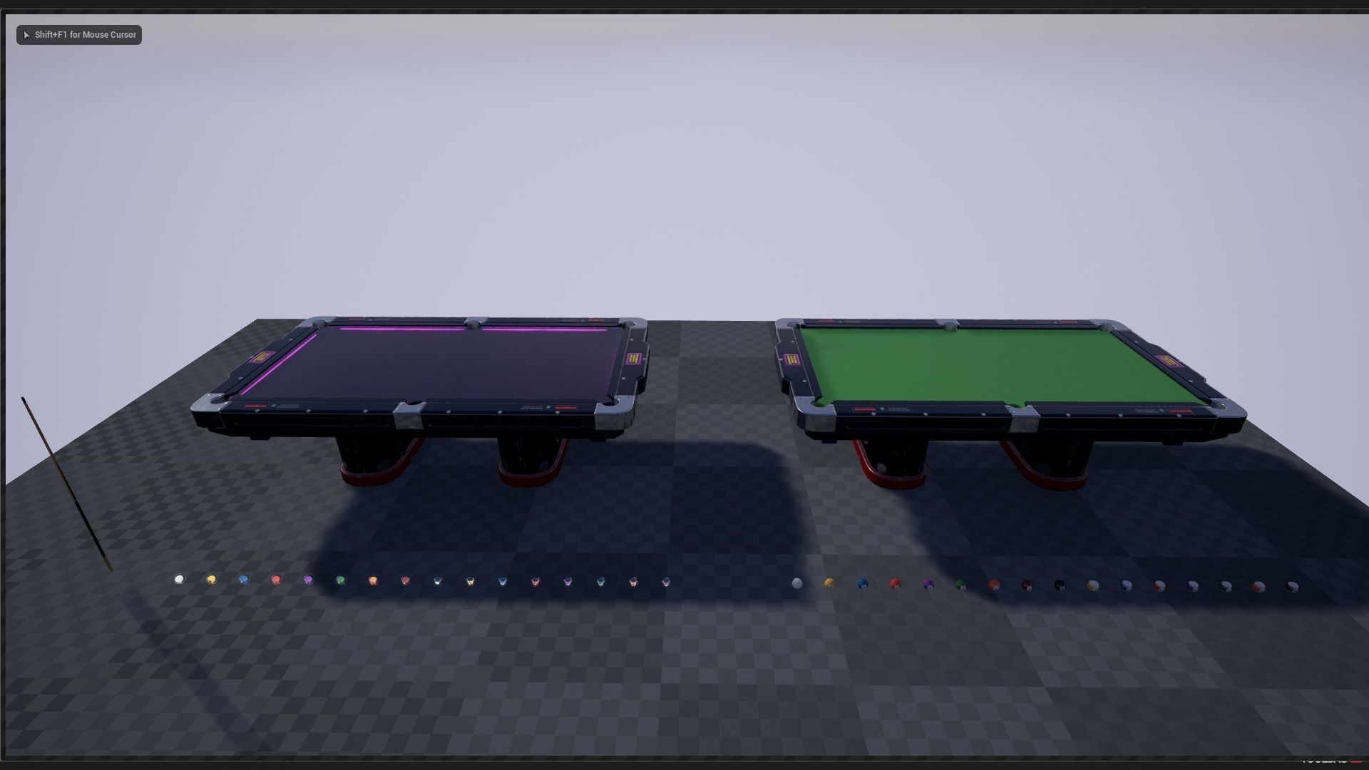 Neon Pool Table and Stylish Pool Table Low-poly 3D model_2