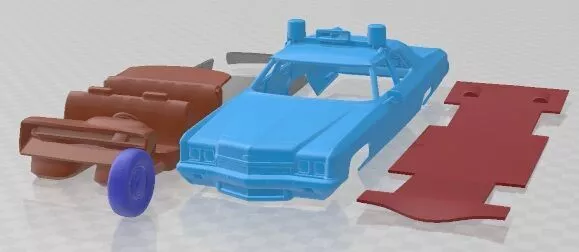 Chevrolet Impala Police 1972 Printable Car 3D print model