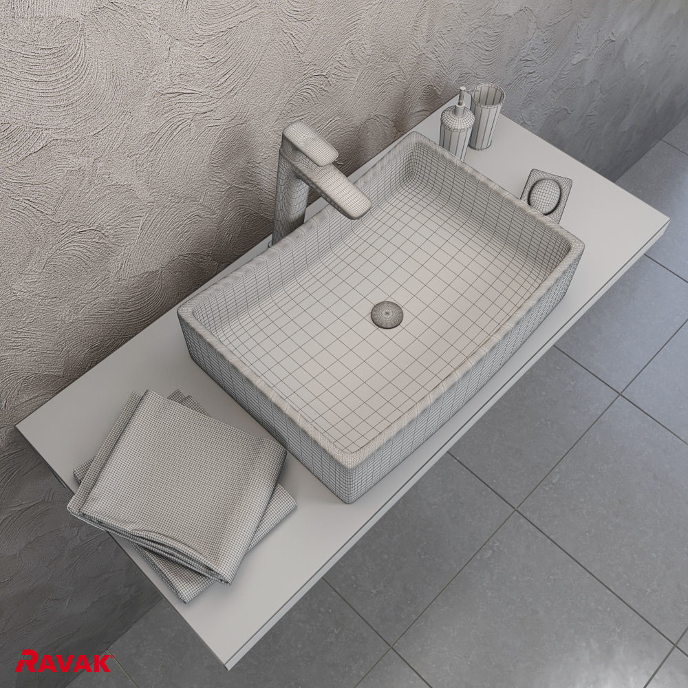 sink Ravak Formy 3D model_6