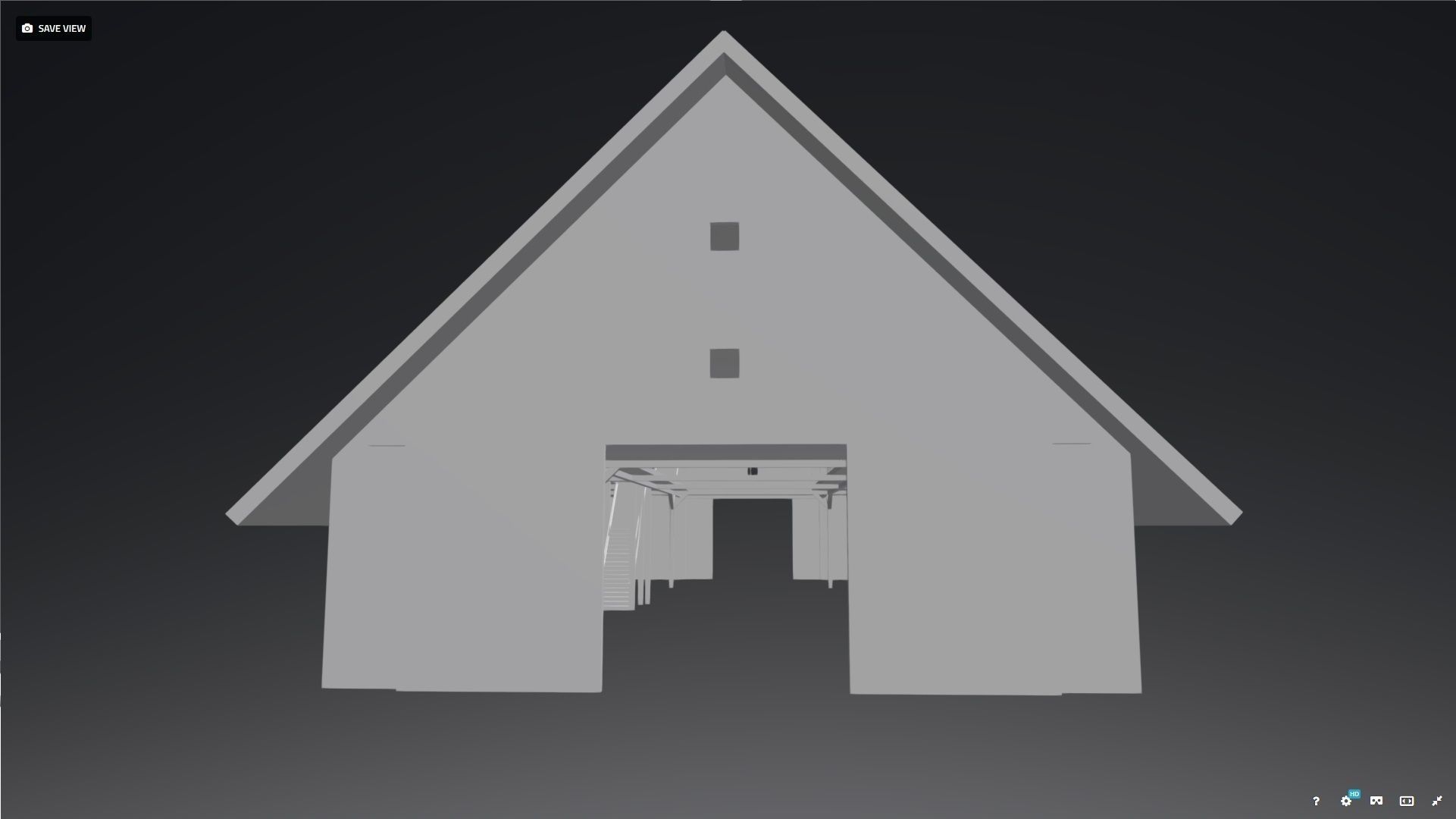 high detailed 3 floor big large barn 3D model_4