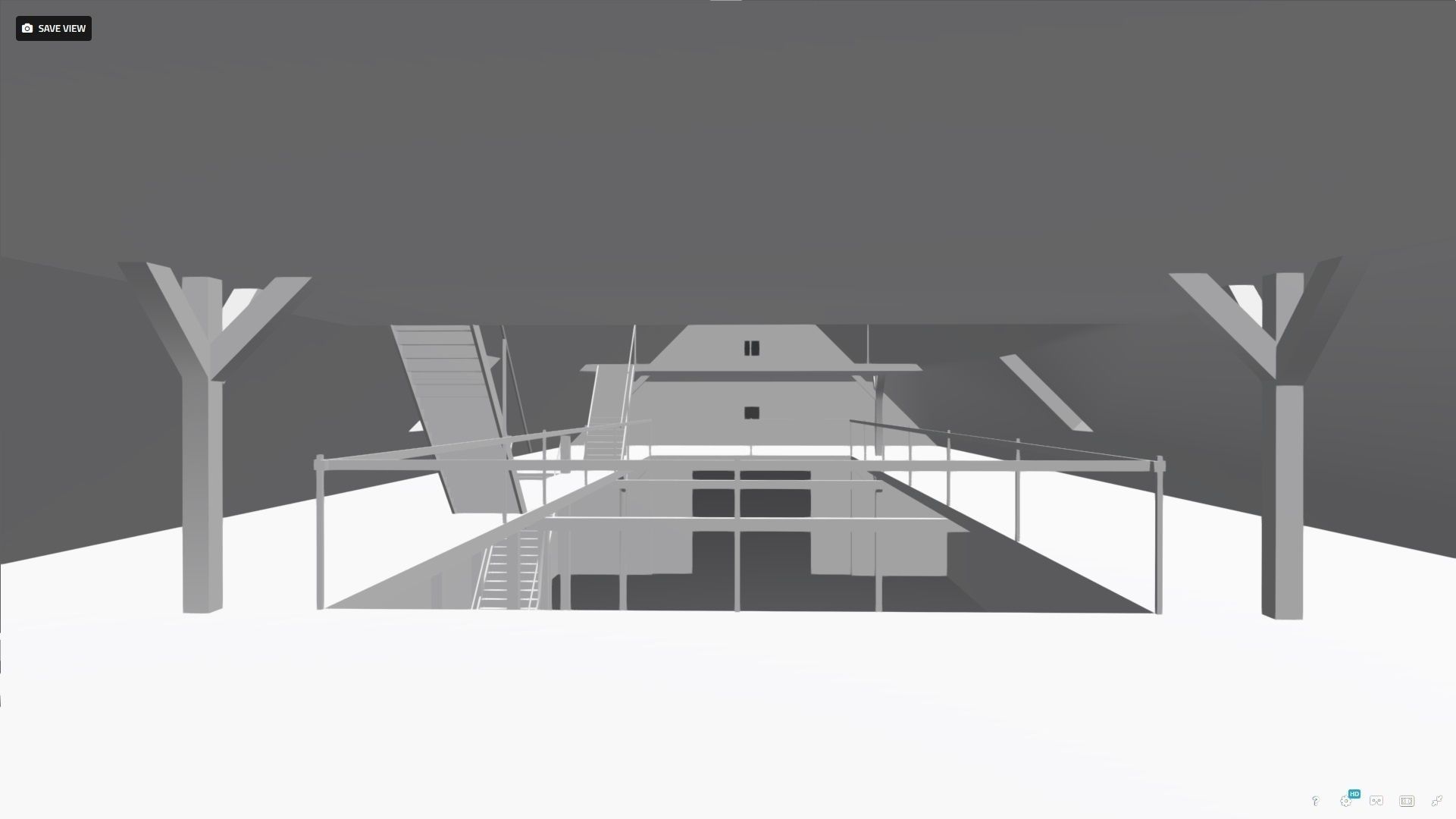 high detailed 3 floor big large barn 3D model_3