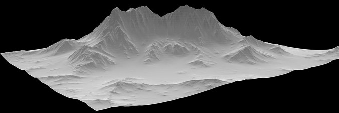 Sculpted Mountain VR ready Low-poly 3D model