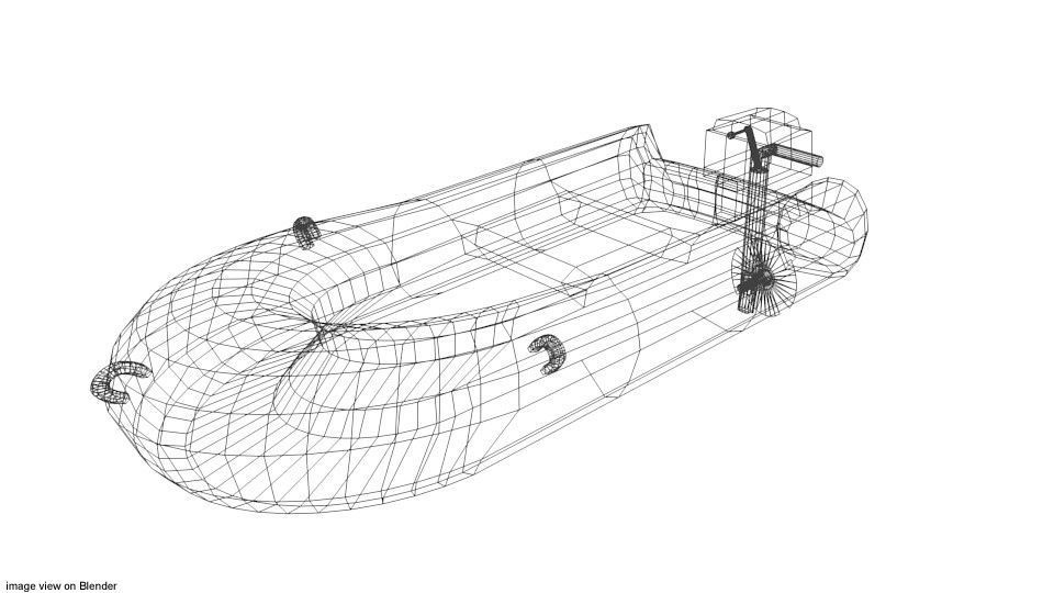 Inflatable motor boat - Type 1 3D model_3