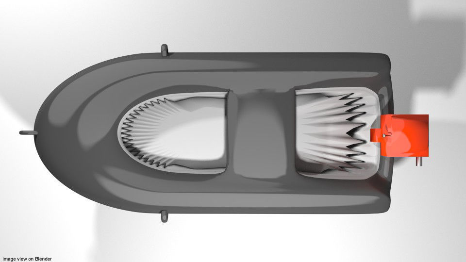 Inflatable motor boat - Type 1 3D model_2