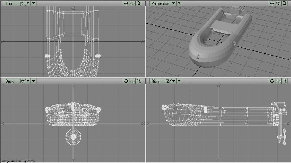 Inflatable motor boat - Type 1 3D model_4
