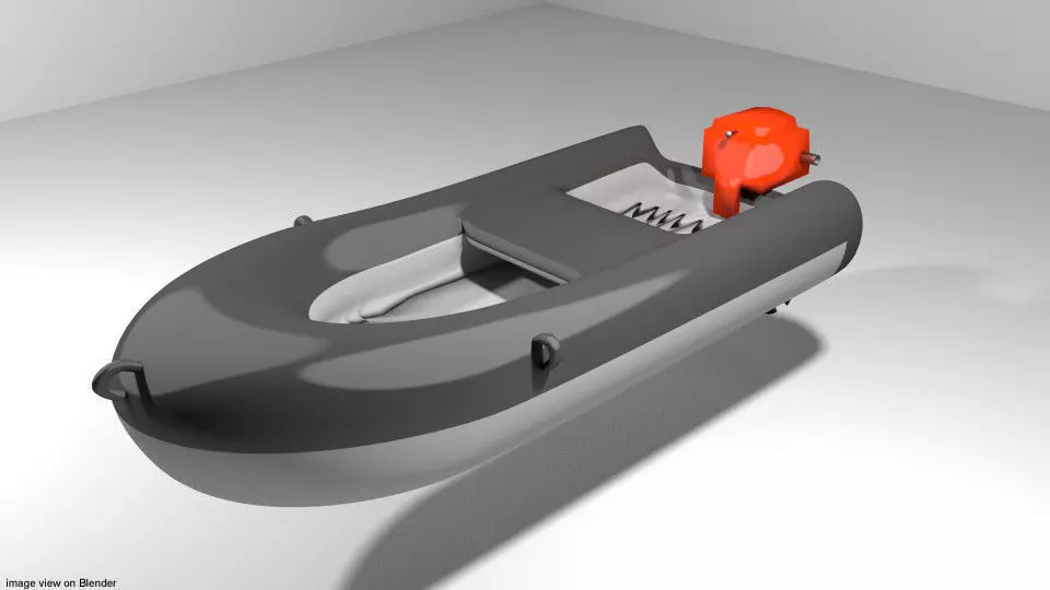Inflatable motor boat - Type 1 3D model_0