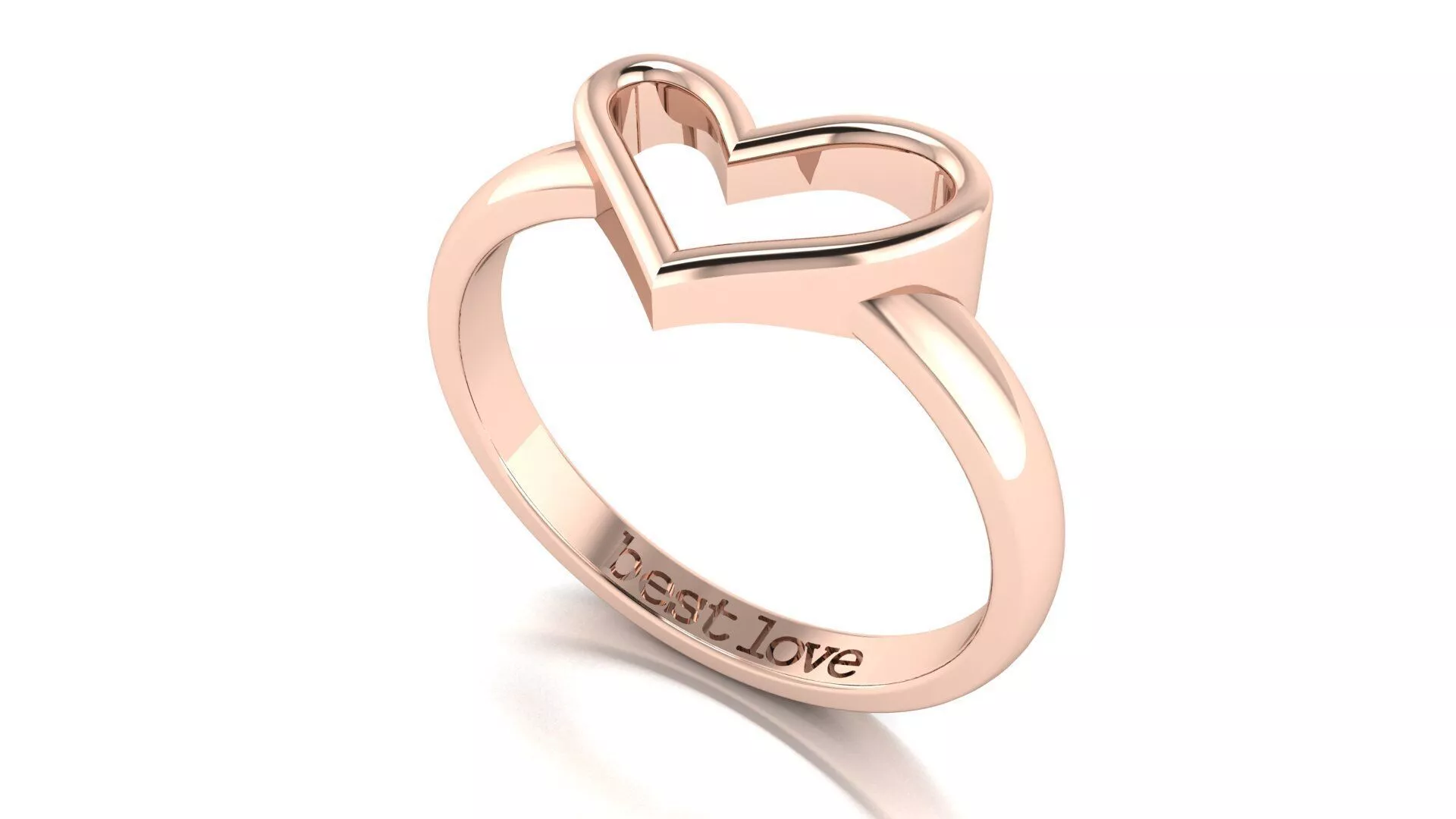Heart Ring engrave Best Love STL 3d Print Model 3D print model