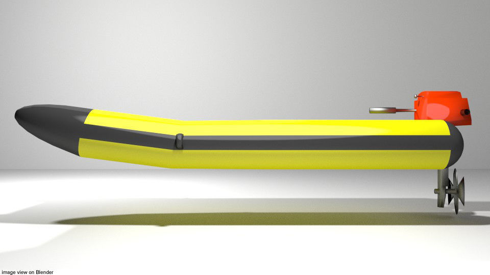 Inflatable motor boat - Type 2 3D model_1