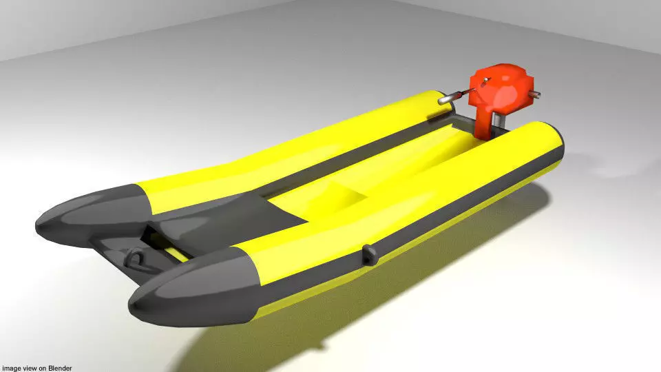 Inflatable motor boat - Type 2 3D model_0