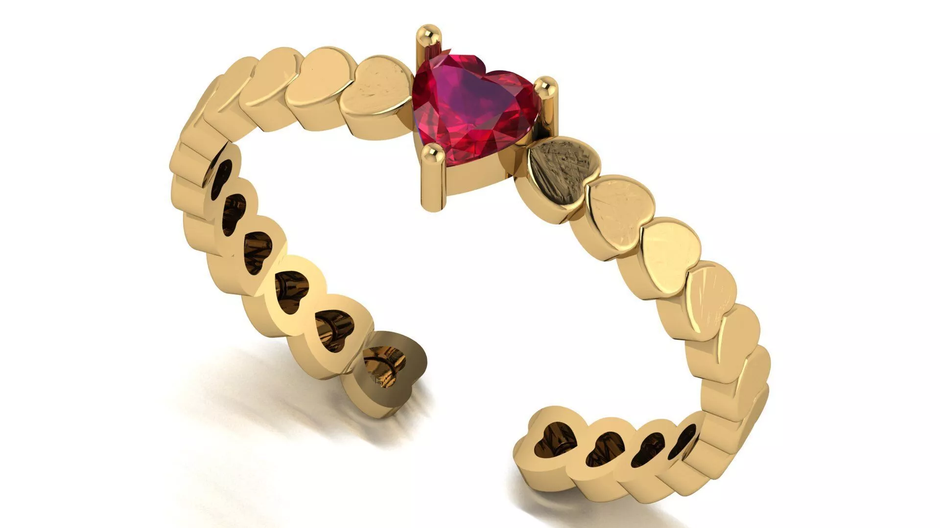 Heart Ring open from bottom STL Print Model 3D print model