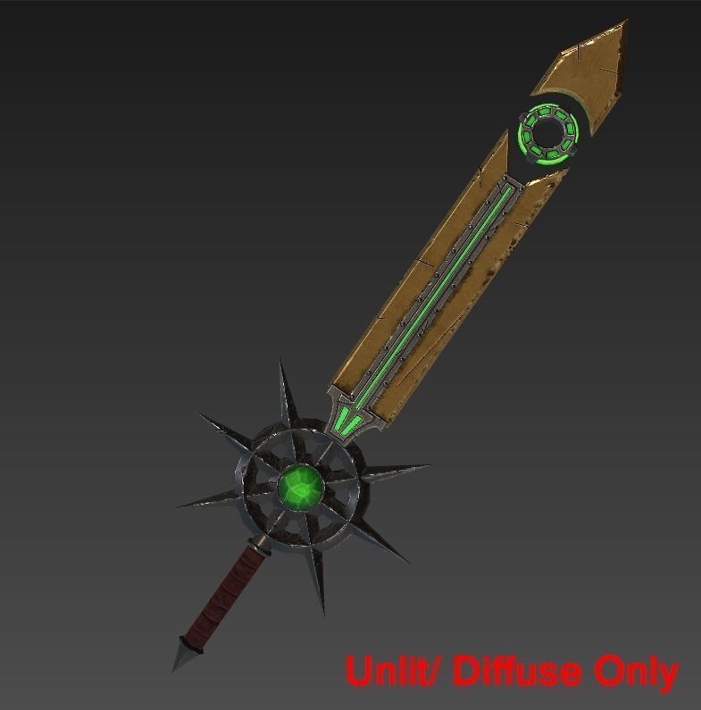 Fantasy Stylish Weapon- Chaos Sword Low-poly 3D model_2