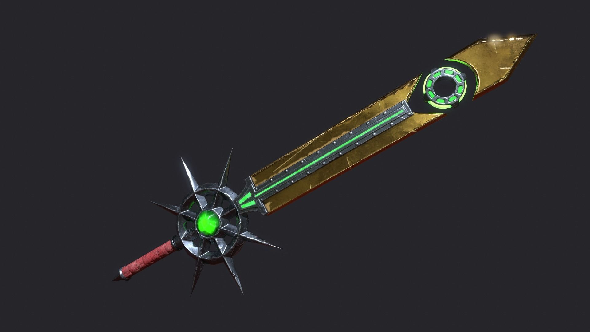 Fantasy Stylish Weapon- Chaos Sword Low-poly 3D model_0