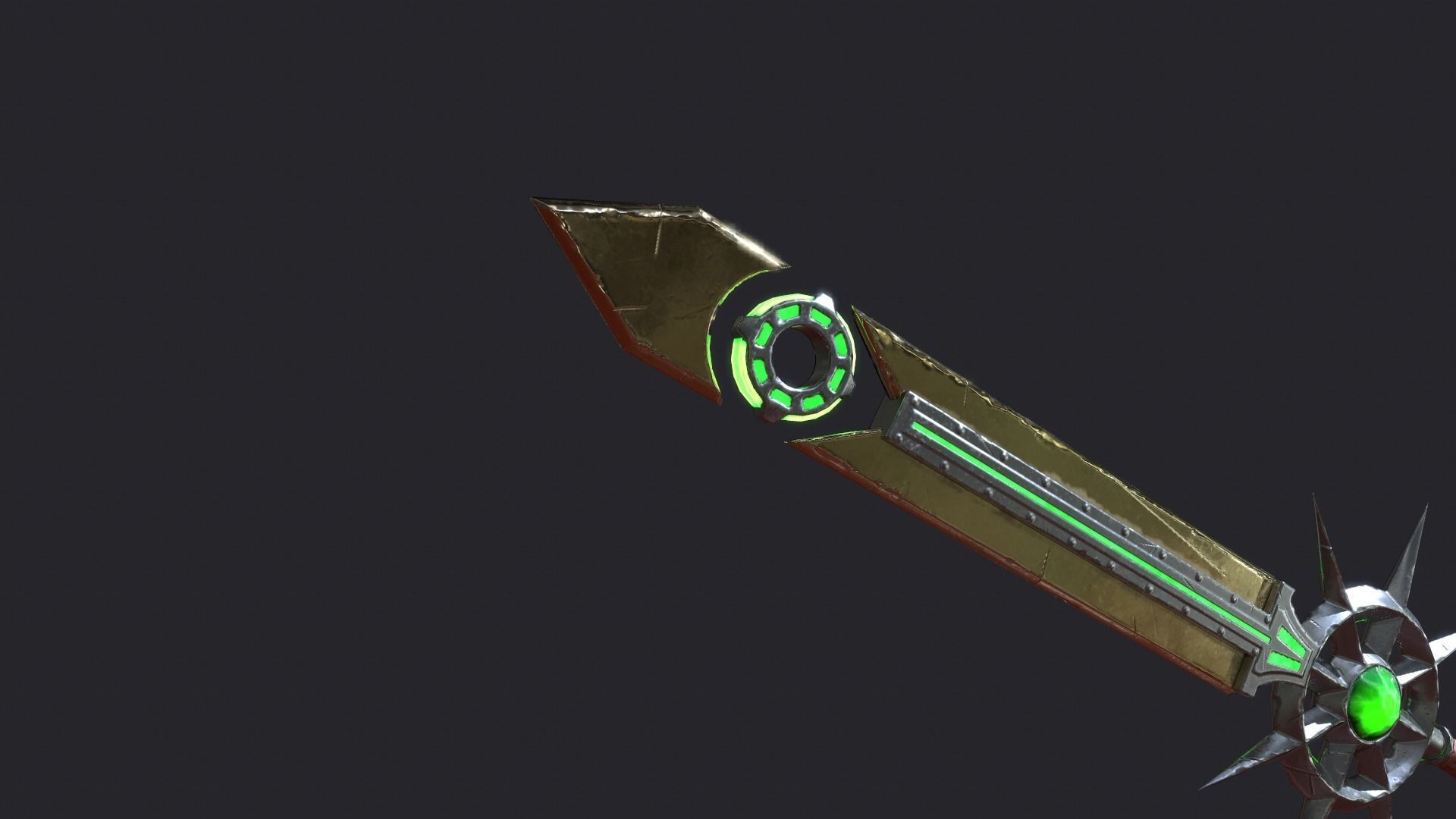 Fantasy Stylish Weapon- Chaos Sword Low-poly 3D model_4