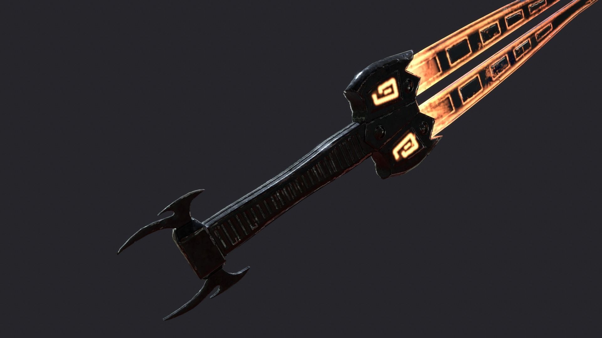 Fantasy Stylish Weapon- Flame Sword Low-poly 3D model_3