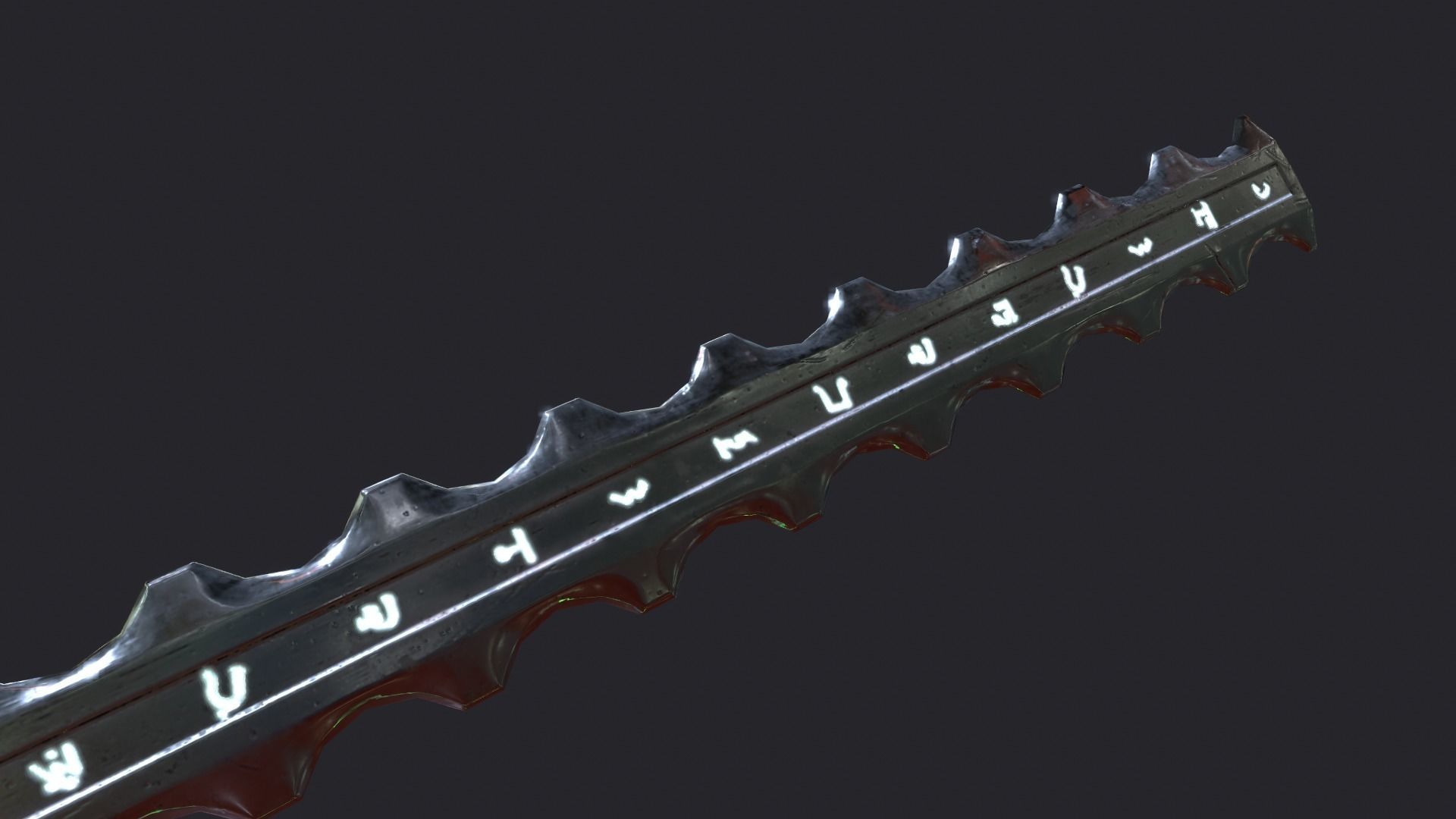 Fantasy Stylish Weapon- Skull Sword Low-poly 3D model_4