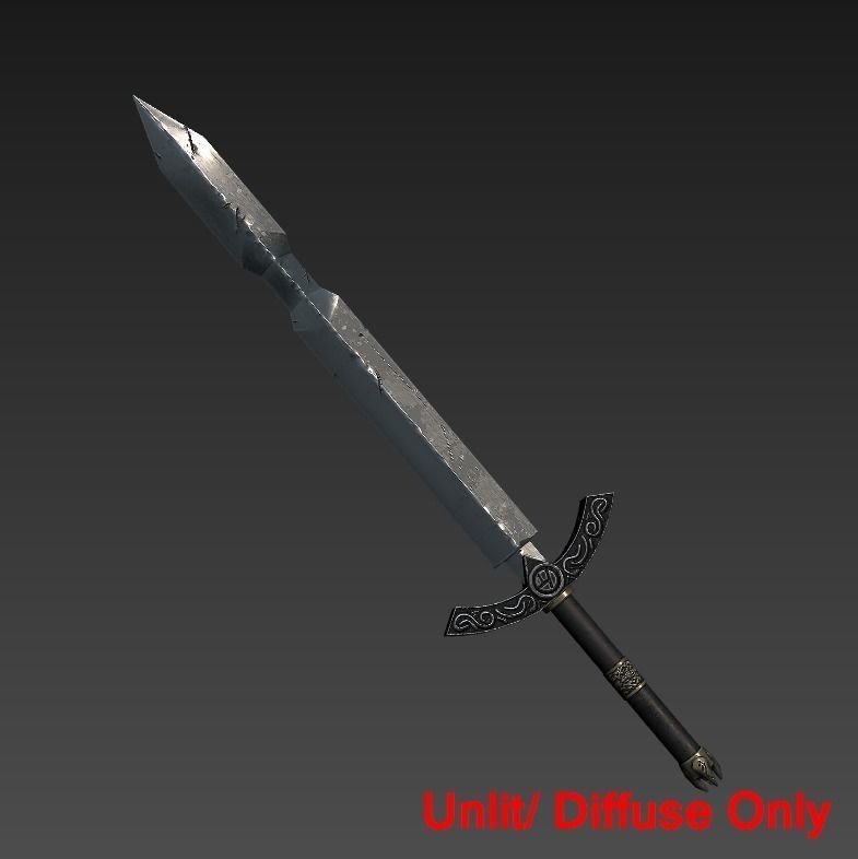 Fantasy Stylish Weapon- Dan Sword Low-poly 3D model_2