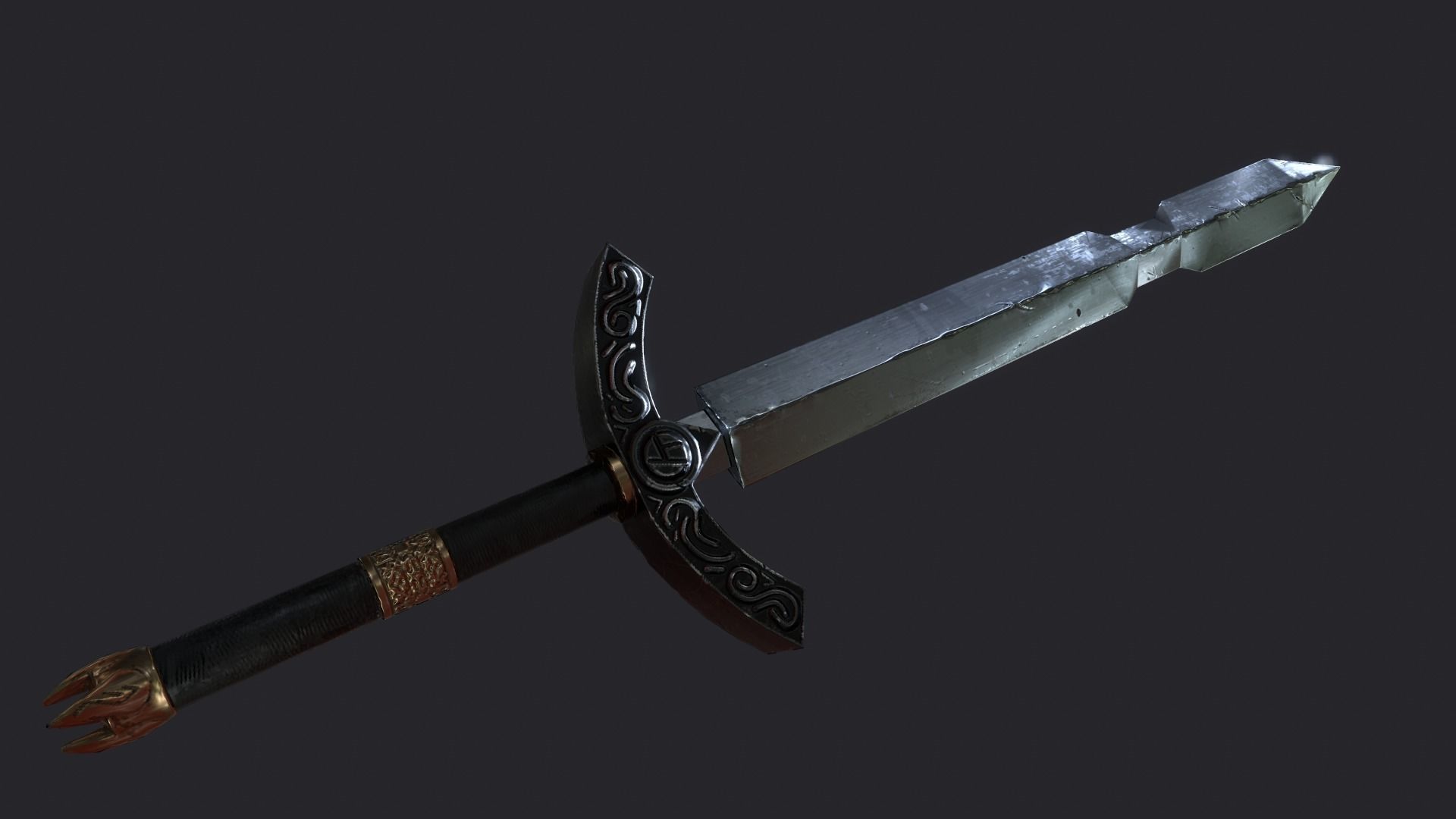 Fantasy Stylish Weapon- Dan Sword Low-poly 3D model_0