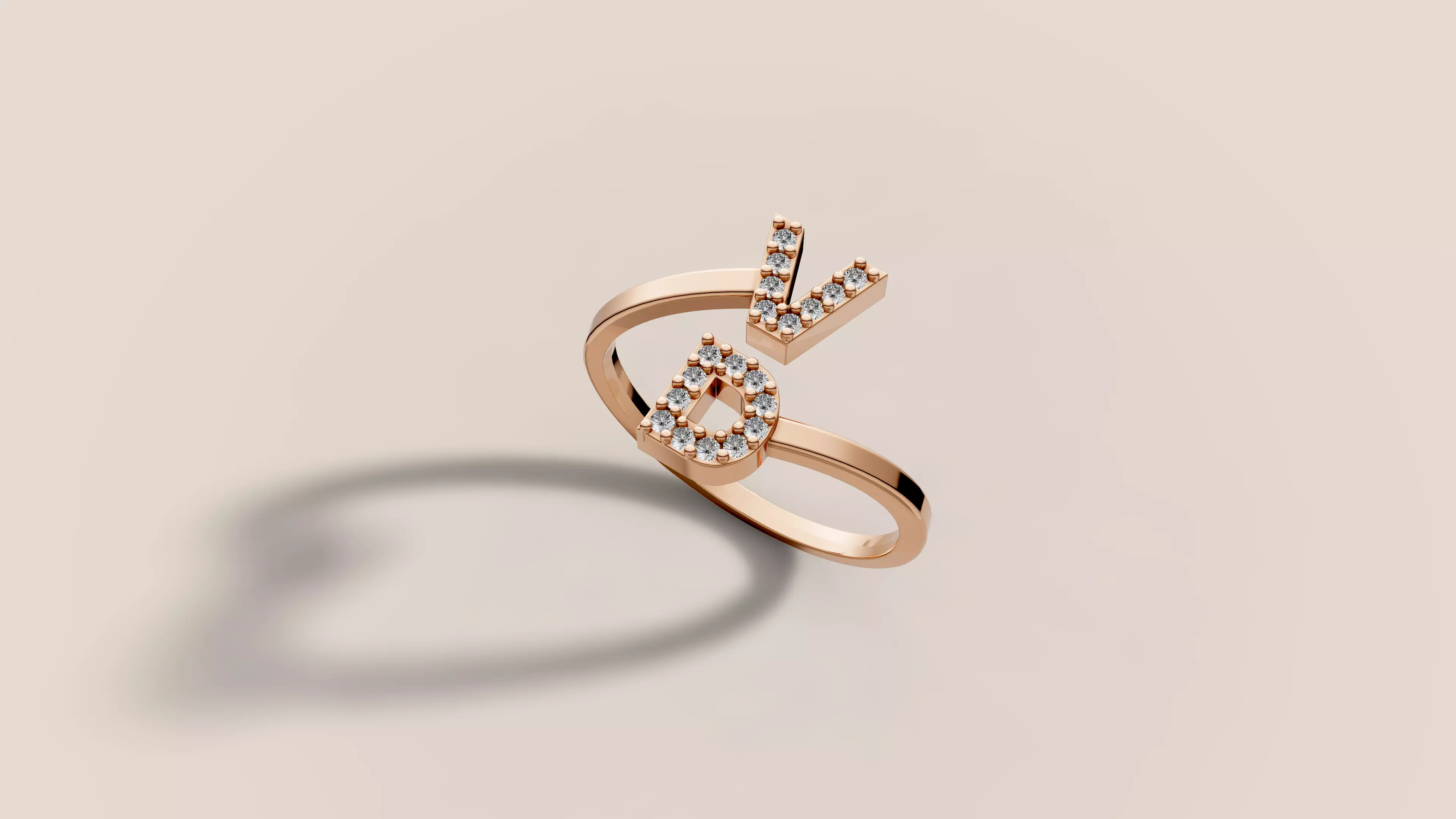 Personalized Initial Ring 3D print model