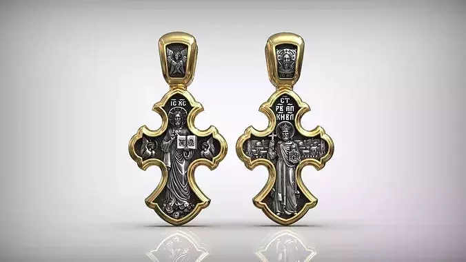 Small Orthodox Childrens Jesus and Angels  Baptism Cross