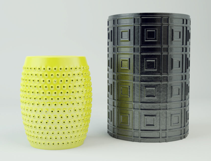 Ceramic Garden Stools 3D model_4