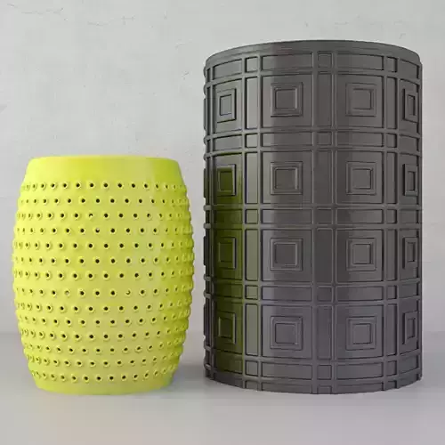 Ceramic Garden Stools 3D model