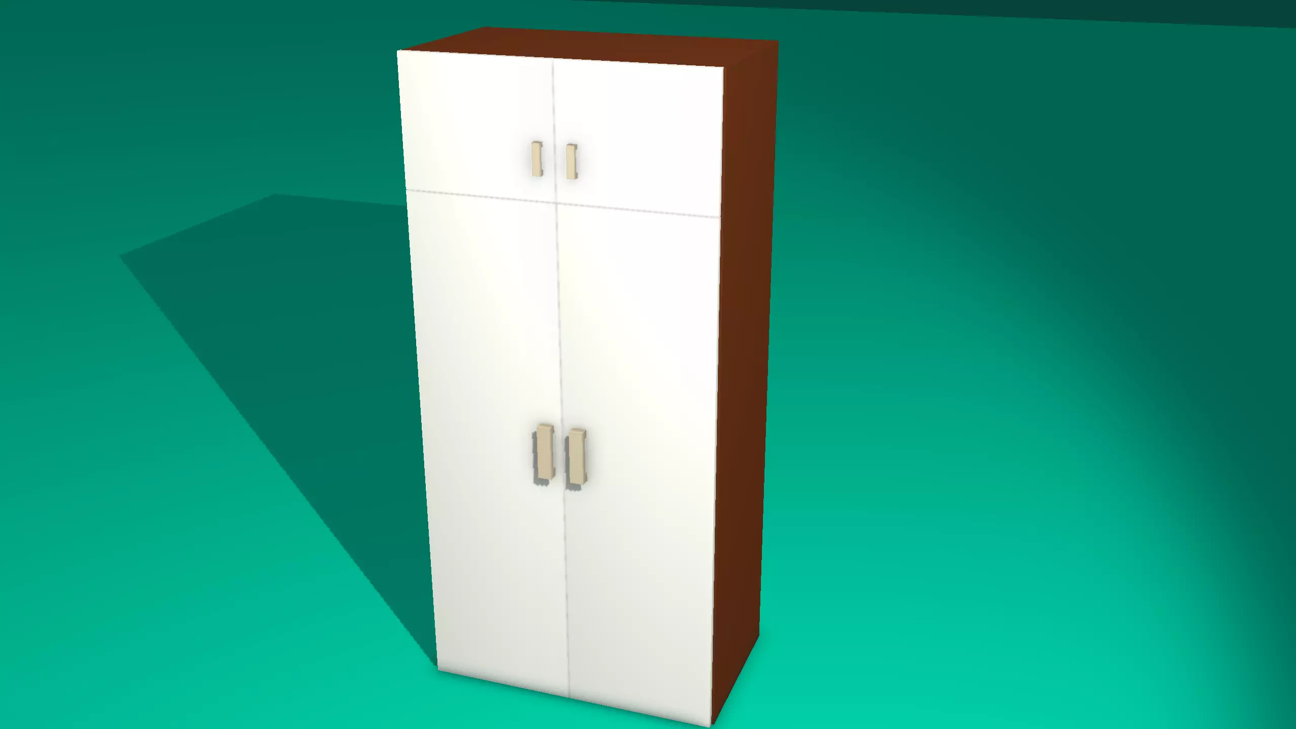 Low Poly Wardrobe 3D Model Game Ready Furniture Asset Free low-poly 3D model