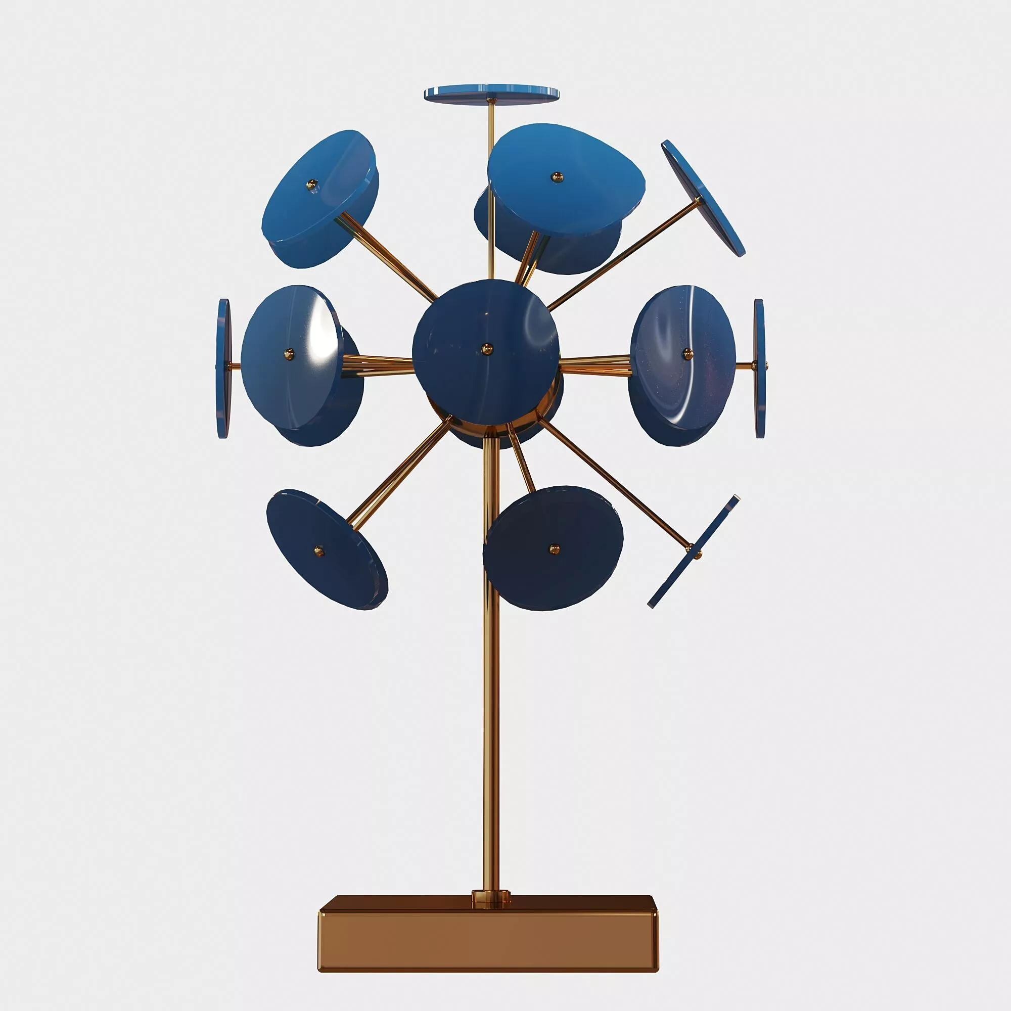 Agate burst brass blue 3D model