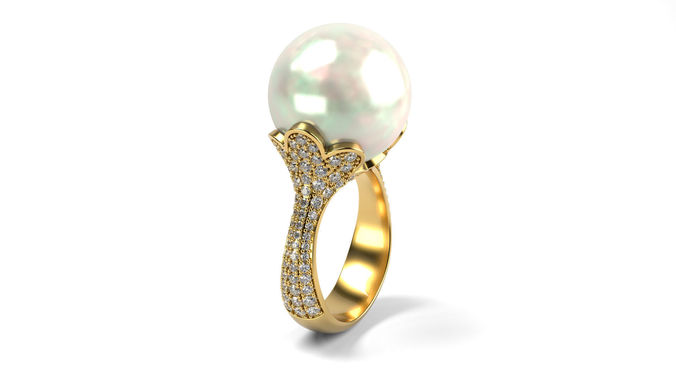 Big Pearl Ring  3D print model